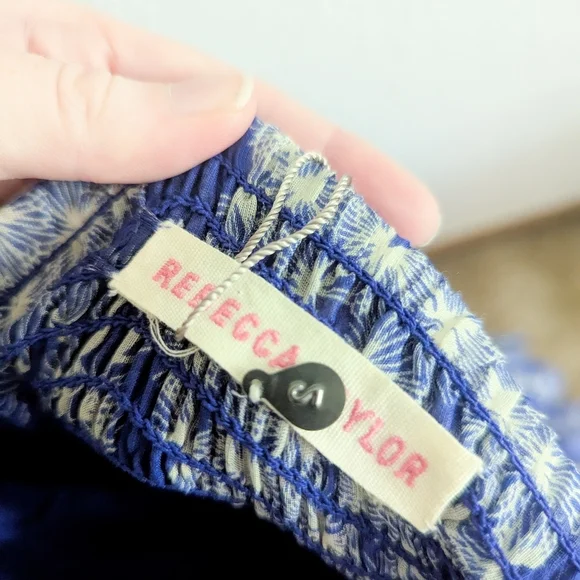 NWOT Rebecca Taylor Blue Floral Silk Dress - Picture 3 of 3